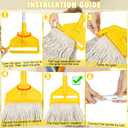 Commercial Mop Heavy Duty Industrial Cotton Mop with Long Handle,Looped-End String Wet Mops for Home,Garage,Office, Workshop, Warehouse Floor Cleaning