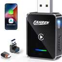 FAHREN 2026 Upgraded Android Auto & CarPlay Wireless Adapter, One Click Multi Device Switching, Ultra-Fast 5.8GHz WiFi, Bluetooth 6, Plug & Play USB-A/C for 2016+ Car Models