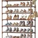 Kitsure Shoe Rack - Premium Non-Woven Shoe Rack Shelf, Shoe Organizer for Closet, Entryway, Garage & Corridor, Sturdy & Durable Long Stackable Shoe Shelves, 5X-Large, Brown