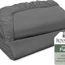 Royale Linens 2 Pack Fitted Sheet - Elastic Sheets - Full Fitted Sheet Only - Soft & Breathable - Brushed 1800 Microfiber - Stain Resistant - Hotel Quality Deep Pocket Stretches Up to 16" (Full, Grey)