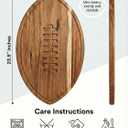Giant Football Shaped Cutting Board 23.5X14 Inch – Jumbo Size Acacia Wood Charcuterie Tray – Extra Large Wooden American Football Serving Platter Super Bowl Parties, Tailgate Hosting & Gifts