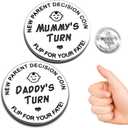 Funny Baby Gift New Parents Decision Gift,Pregnancy Gifts New Dad Mom Gifts,New Parents Gifts for Couples Halloween Thanksgiving Christmas Gift for First Time to be Moms Dads Daddy Mummy Double Sided (Style A-Silver)