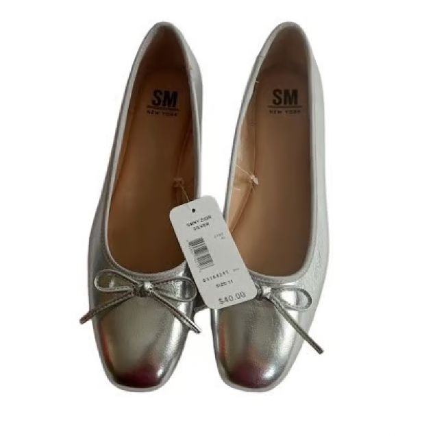 Steve Madden New York Zion Women's Flats Shoes Silver Size 8