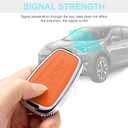 For Toyota Key Fob Cover with Keychain, Orange Leather Rhinestone Key Case Protection Shell Compatible with 2018-2022 Camry RAV4 Highlander C-HR Prius Corolla Avalon GT86