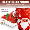 Charmount 100Pcs 12 Oz Christmas Disposable Paper Coffee Cups with Lids, To Go Coffee Cups for Hot Chocolate, Cocoa, Hot Tea, Drinks and Christmas Party and Coffee Bars Decoration Supplies