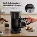 Kismile 5-Cup Drip Coffee Machine with LED Display, Small Coffee Maker with Anti-Drip, Timer, Auto Shut-Off, Dry-Boil Protection, Removable Funnel, Compact, Ideal for Home & Office