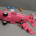 Dwi Dowellin Pink Airplane Toy with 6 Truck Cars and Play Mat,Plane with Lights and Sounds for 3 4 5 6 7 Years Old Toddlers Boys and Girls