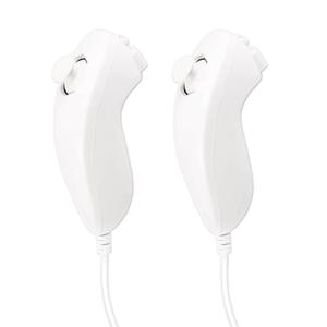 JINHEZO Nunchuck Controller Joystick Gamepad Replacement for wii Nunchuck Controller, Compatible with Nintendo Wii & Wii U Video Game Gamepads White Pack of 2