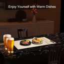 Electric Warming Tray-Kitchen Gadgets Portable Food Warmer,Foldable Roll Up Silicone Food Warming Mat with 3 Temperature Settings,Versatile Food Warmers for Parties Buffet (Beige-2Pack)