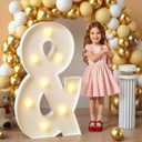 imprsv Marquee Light Up Letters, 3FT Mosaic Letters with Light for Baby Shower Graduation Party Decor, Large & for Engagement Wedding Party Decorations (Need to Assemble)