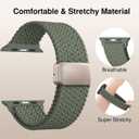 Braided Stretchy Band Compatible with Apple Watch Bands 44mm/45mm/46mm/49mm/(42mm-series 3 2 1) Women Men, Soft Nylon Solo Loop Magnetic Sport Strap for iWatch Series 11 10 9 8 7 6 5 4 3 2 1 SE Ultra