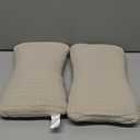 vocheer 11x7in Mini Travel Pillow, Small Pillows for Sleeping, Tiny Pillows for Neck, Wrist, Lumbar and Knee, Pets Pillow, Cotton, Cover Removable, Machine Washable (Dark Beige-2PC)