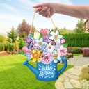 Spring door decorations Welcome hanging doorplate Outdoor wooden ornament for Farmhouse Porch Easter Party Home Seasonal Supplies