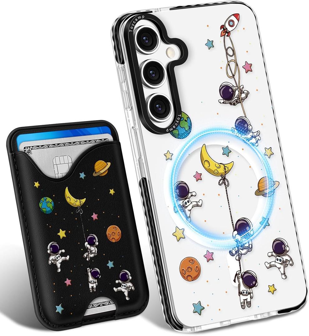 Toycamp for Samsung Galaxy S24 Case - Compatible with Magsafe Credit Card Holder Wallet Magnetic Cute Women Teen Girls Kawaii Girly Unique Man Boys Design Phone Cover ffor Galaxy S24