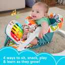 Fisher-Price Baby Portable Chair Deluxe Kick & Play Sit-Me-Up Floor Seat with Piano Learning Toy & Snack Tray for Infants to Toddlers, Multicolor