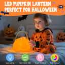LEDHOLYT Night Light for Kids, Rechargeable LED Pumpkin Cordless Lamp with Control, 7 Colors Dimmable Halloween Lamp for Bedroom Nightstand Camping Decoration Gift (Pumpkin-Yellow)
