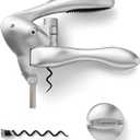 Rabbit Original Lever Corkscrew Wine Opener with Foil Cutter and Extra Spiral (Silver)