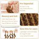 Human Crochet Hair for Black Women 18inch 60g Pre Separated 50 Strands Deep Wave Feather Crochet Human Hair Extensions 27# Invisible Miracle Knots Boho Honey Blonde Crochet Bundles