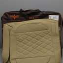 LINGVIDO Car Seat Covers for Front Seats (2 Seats) - Premium Perforated Nappa Leather,Waterproof Shield, Omni-Adapt Fit for SUVs Sedans, Ideal for Rideshare & Pets (Beige)