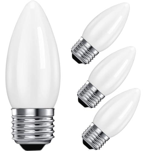 Seigun 4W Frosted Candelabra LED Bulbs, 2700K Warm White, 360 Lumens, E26 LED Bulb 40W Bulbs (6)