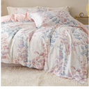 OAITE Duvet Cover Set Queen Size Floral Pattern Ultra Soft 100% Cotton Duvet Cover Sets 3-PC, Breathable Duvet Cover with Zipper Closure & Corner Ties(2 Pillow Shams,1 Duvet Cover)