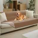 Luciphia 100% Waterproof Couch Cover Blanket for Dogs Anti-Slip Pet Couch Protector Sofa Mat Puppy Cat Blanket with Non-Slip Bottom, Light Brown Khaki, 52x82 Inch
