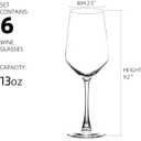 YANGNAY Wine Glasses Set of 6, 13 Oz Red or White Wine Glass with Stem, Perfect for Home, Restaurant, Dishwasher Safe