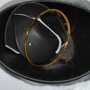 MALACASA 2 Tier Chip and Dip Serving Set with Metal Stand,Ceramic Appetizer Bowls for Party, Multi-Use Food Display for Fruits, Snacks,Black Elegant Tiered Serving Dishes for Party