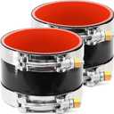 2Pcs ID 4 Inch(102mm) High Temperature 4-Ply Reinforced Straight Silicone Hose Performance Coupler with 4Pcs T-Bolt Clamps Suitable High Level Turbo Pipe Connecting (Red)