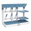 Dr. Brown's Baby Bottle Drying Tower, Stand-Up Countertop Drying Rack with Organized Storage for Baby Essentials, Space Saving Vertical Rack, Blue/White
