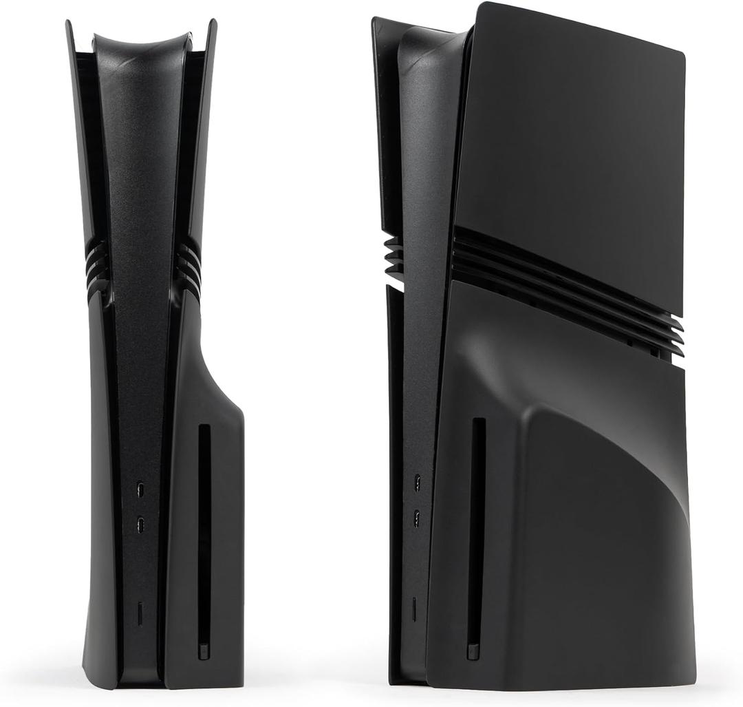 Glistco Black Plates Replacement Shell Compatible with PS5 Pro - Cover Plates for PS5 Pro Disc Edition (Matte Black)