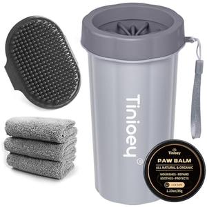 Dog Paw Cleaner for Large Dogs With 3 Towels & Bath Brush, Muddy Foot Washer for Pets