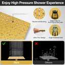 8" High Pressure Square Rain Shower Head And All Metal Handheld Shower, Equipped With 78"Hose, 3 Way Diverter Valve,Adhesive Shower Head Holder, Luxury Shower Combo
