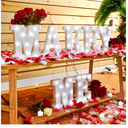 Roowest Marry Me Letters Light Proposal Decorations Set Includes 7 LED 6.3" x 5.5" Romantic Marry Me Sign and 1000 Rose Petals for Proposal Engagement Wedding Decor(White Light, Multicolor