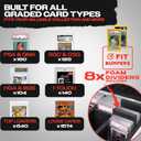 VALUN CARBON FIBER 160+ Slab Graded Card Storage Box (4 ROWS); Durable Sports, PSA Card Storage Box - Organizer Slab for Your Collection - For Baseball, Football, TCG, MTG Cards - Top Loader Design