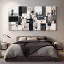 Large Black And White Abstract Wall Art Canvas Art Wall Decor For Living Room Minimalist Abstract Black Art Prints Picture For Bedroom Study Kitchen Office Premium Home Aesthetic Wall Decor 29"x58"