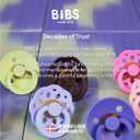Bibs Pacifiers Color Collection, Set of 2 BPA-Free Latex Pacifiers Made in Europe, Round Nipple Baby Pacifier.