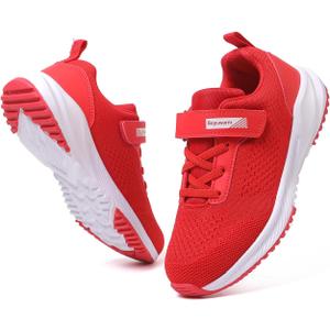 Boyuwarm Kids Athletic Tennis Shoes, Lightweight Running Sneakers, Non-Slip Sport Shoes, Boys Girls (Red, Toddler, 10, Numeric, US Footwear Size System, Medium)