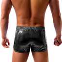 Arjen Kroos Men's Sexy Metallic Shiny Shorts Sparkly Rave Hot Short Pants with Pockets (Black, L)