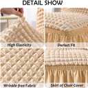 Elastic Dining Chair Covers 2 Pack - Stretch Washable Chair Slipcovers with Skirt Universal Fit for Home, Party for Kitchen, Holiday Decor (Beige, 2 Pack)