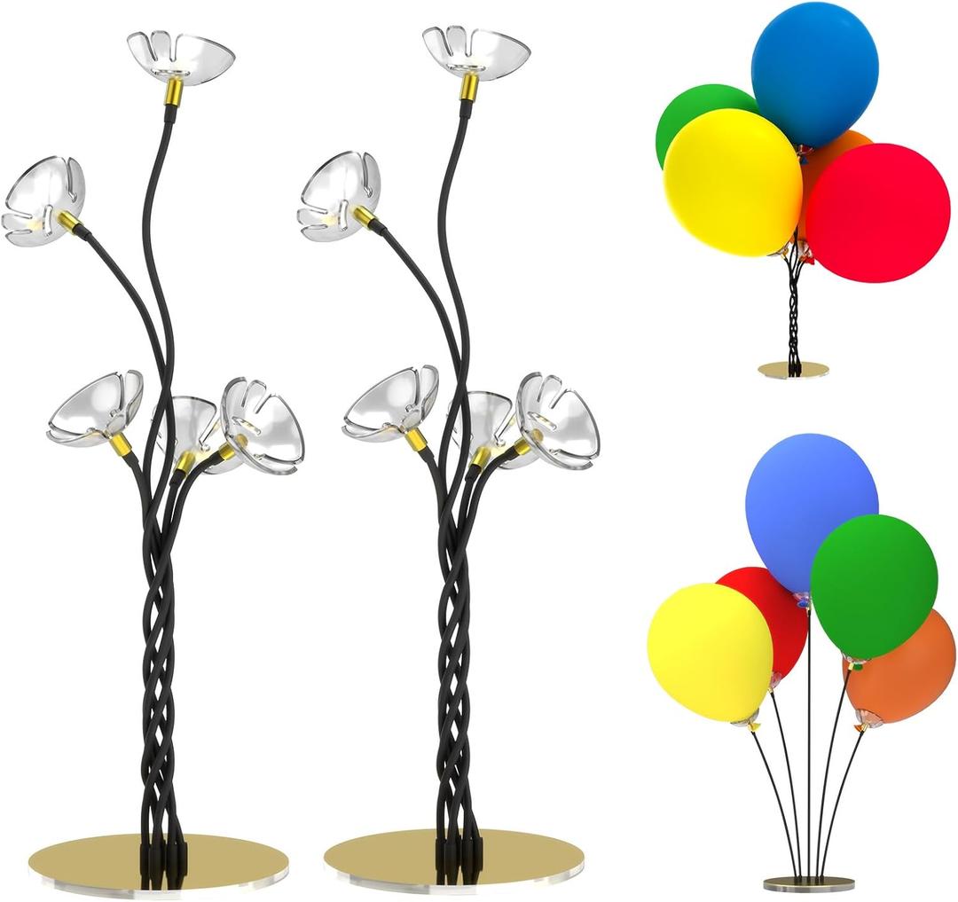 YALLOVE Flexible Balloon Stand Kit Set of 2, Black