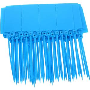 Mobestech 100pcs Plastic Luggage Tags for Shipping and Labeling Cable Labels Tags for Logistics and Warehousing Management (Blue)