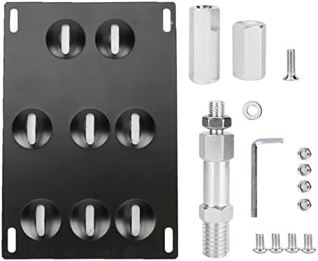 Tow Hook License Plate Mount, Car Front Bumper Tow Hook License Plate Mount Bracket 8 Holes Adjustable Holder