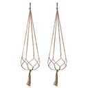 EBOOT 2 Pack 48 Inch Large Macrame Plant Hanger Rope to Hang Flower Pot Plant Holder for Indoor Outdoor Decorations, 4 Legs (Linen Color)