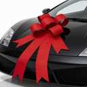 Red Big Car Bow 30 Inches, Giant Ribbon Bow for Car Decor, Large Gift Wrapping, Birthday Parties, Christmas, Weddings, and New Home Decor