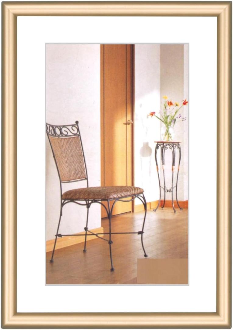 5x7 Picture Frame, Brass Brushed Thin Metal Float Photo Frame, Fit 4x6 with Mat or 5 x 7 without Mat, for Table and Wall, 1 Pack (Bronze)