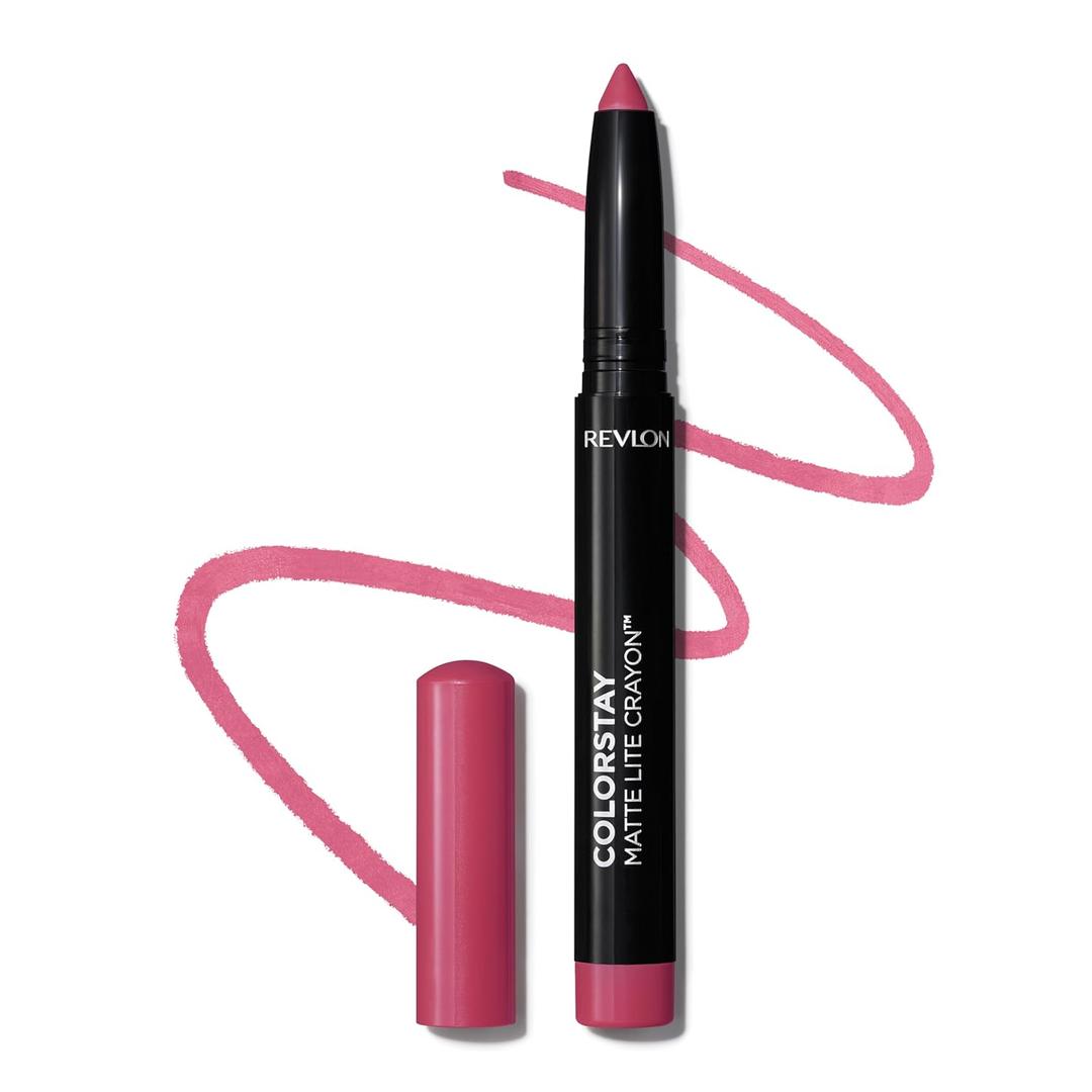REVLON ColorStay Matte Lite Crayon Lipstick with Built-in Sharpener, Smudge-proof, Water-Resistant Non-Drying Lipcolor, 006 Lift Off, 0.049 oz (1 Count (Pack of 1))