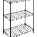 Whitmor 3-Wire Shelving Unit, Metal Storage Shelves, Easy Assembly Home Organizer for Pantry, Kitchen, Garage, Plant