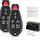 2PC Simple OBD and Remote Key Fob Replacement for Chrysler Town & Country Dodge Grand Caravan 2008-2016 Volkswagen Routan 2010-2012 M3N5WY783X IYZ-C01C with DIY Instructions Kit