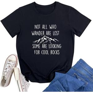 YITAN Women Cute Tees NOT All WHO Graphic Crewneck T-Shirts (XX-Large, Black)